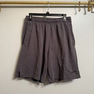 Nike Men's Charcoal Grey Large Cotton‎ Blend Drawstring Basketball Shorts DriFit